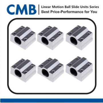 6pcs SC8UU Linear Motion Ball Bearing Slide Unites Bushing 8mm SCS8UU Block New