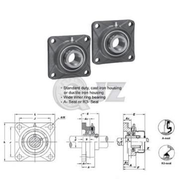 2x 1.375in Square Flange Units Cast Iron UCF207-22 Mounted Bearing UC207-22+F207