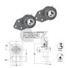 2x 15/16 in 3-Bolt Flange Bracket Units Cast Iron UCFB205-15 Mounted Bearing