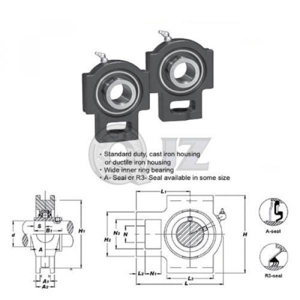 2x 2 1/8 in Take Up Units Cast Iron UCT211-34 Mounted Bearing UC211-34+T211 #2 image