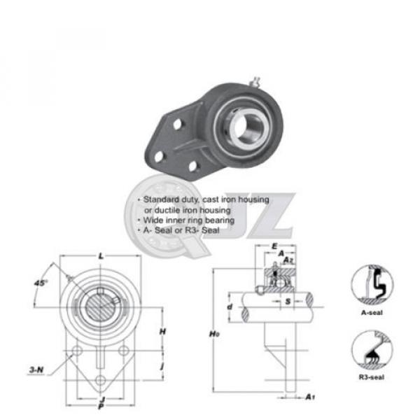 25 mm 3-Bolt Flange Bracket Units Cast Iron UCFB205 Mounted Bearing UC205+FB205 #2 image